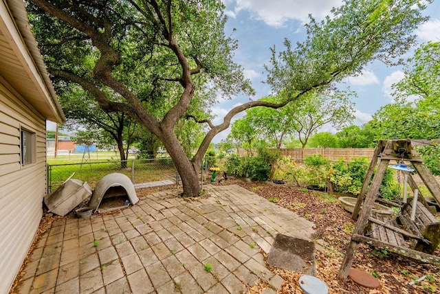 view of patio featuring a fenced backyard