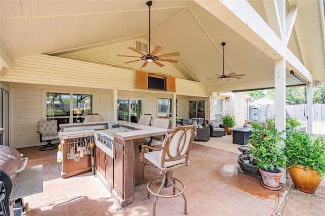 200 County Road 180, Leander, TX 78641 - view of patio / terrace featuring a ceiling fan
