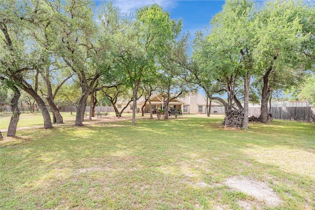 view of yard featuring fence
