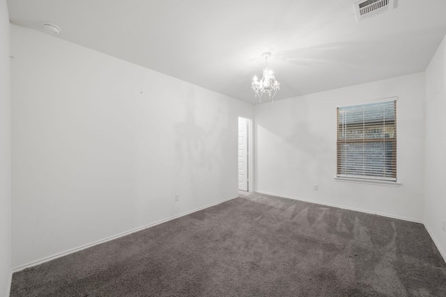 3944 Tufino Ln, Round Rock, TX 78665 - carpeted empty room featuring a chandelier, a smoke detector, and baseboards
