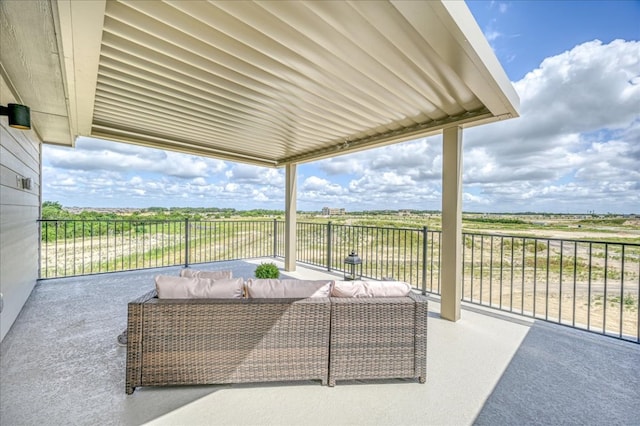 view of patio featuring an outdoor hangout area