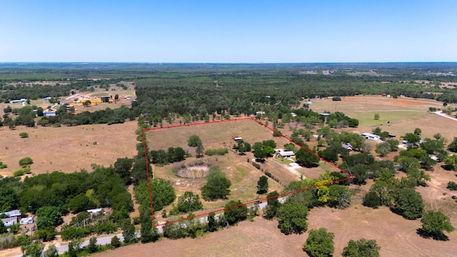 bird's eye view with a rural view