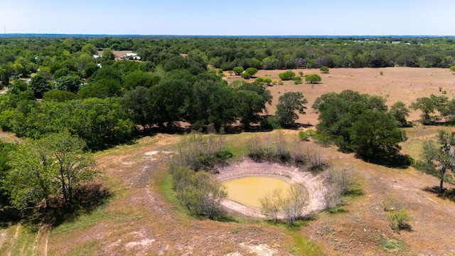 aerial view featuring a forest view