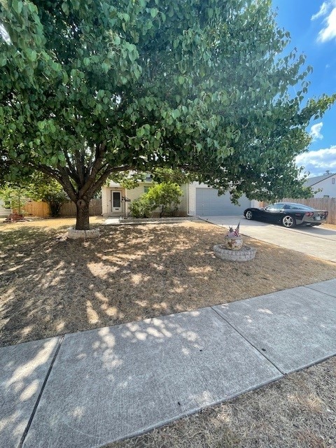 3508 Sandy Brook Dr, Round Rock, TX 78665 - view of front of home with fence, driveway, and a garage