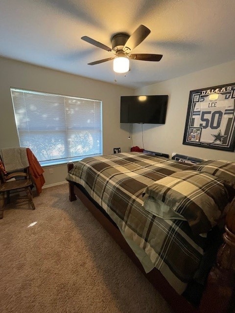 3508 Sandy Brook Dr, Round Rock, TX 78665 - carpeted bedroom featuring a ceiling fan
