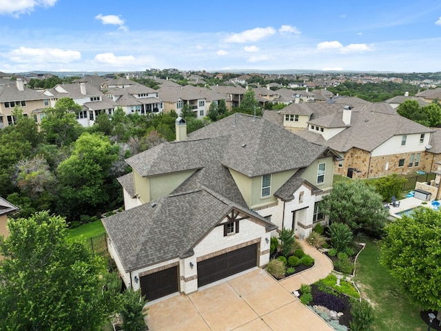 aerial view featuring a residential view