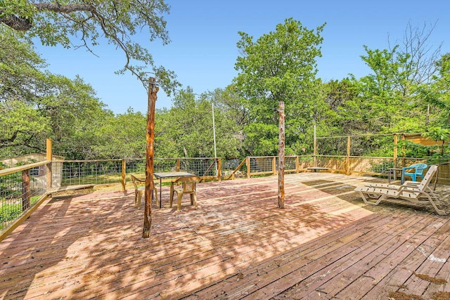 4318 Clarno Dr, Austin, TX 78749 - wooden deck featuring outdoor dining area