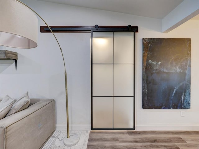 bathroom featuring wood finished floors and baseboards