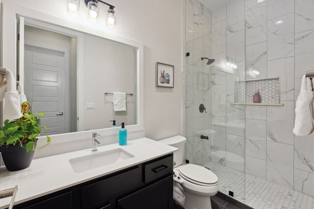 14108 Laurinburg Dr, Austin, TX 78717 - full bathroom with a marble finish shower and vanity