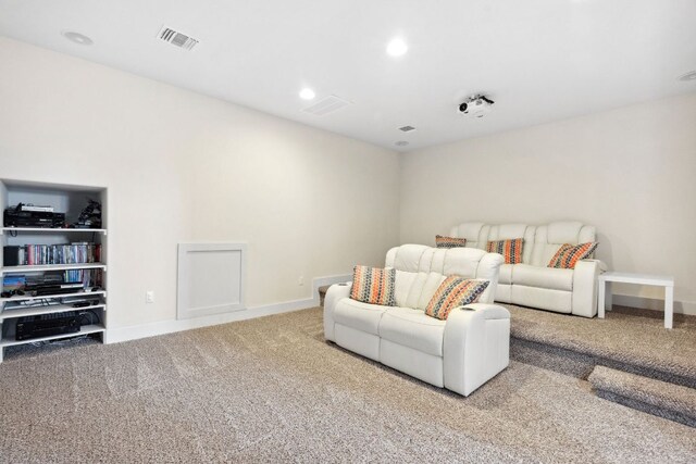 14108 Laurinburg Dr, Austin, TX 78717 - carpeted living area featuring baseboards and recessed lighting