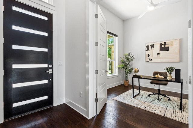 14108 Laurinburg Dr, Austin, TX 78717 - entryway with dark wood-style flooring