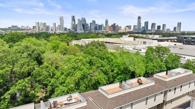 aerial view with a city view