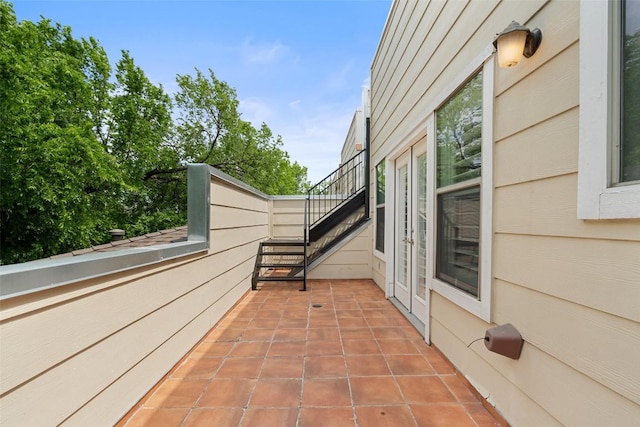 exterior space featuring stairs
