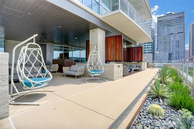 view of patio with outdoor lounge area