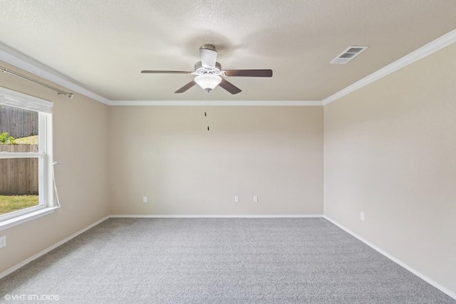 2403 Spirit Dancer Dr, Copperas Cove, TX 76522 - unfurnished room with a ceiling fan, carpet floors, crown molding, and baseboards