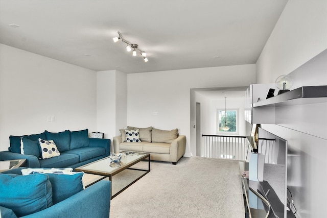 living room featuring carpet