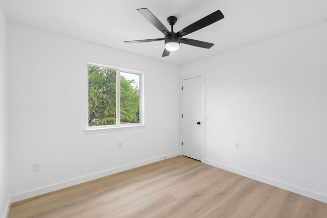 815 Sheraton Ave, Austin, TX 78745 - empty room with light wood-type flooring, baseboards, and ceiling fan