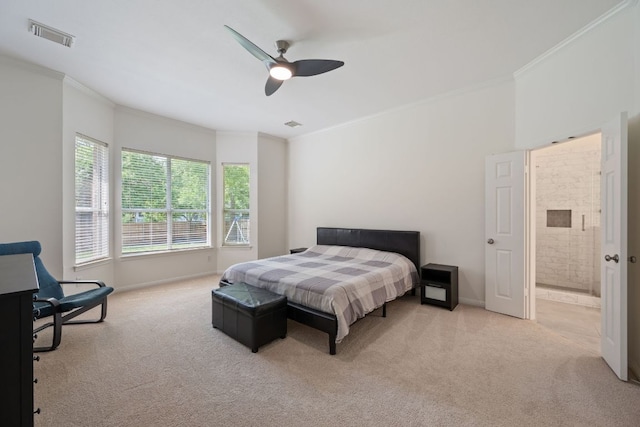 13305 Kinder Pass, Austin, TX 78727 - bedroom featuring carpet, ornamental molding, baseboards, and a ceiling fan