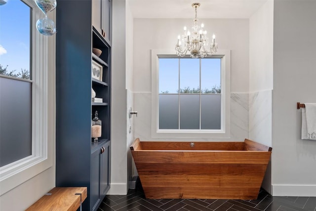 4203 Balcones Dr, Austin, TX 78731 - bathroom with a chandelier