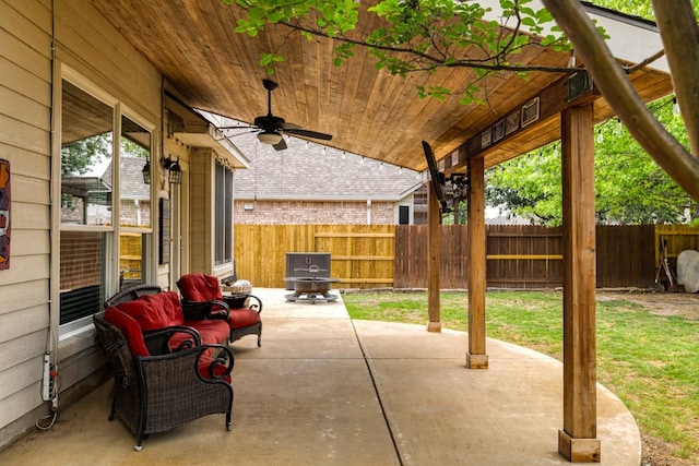 376 Sweet Gum Dr, Kyle, TX 78640 - view of patio / terrace featuring ceiling fan