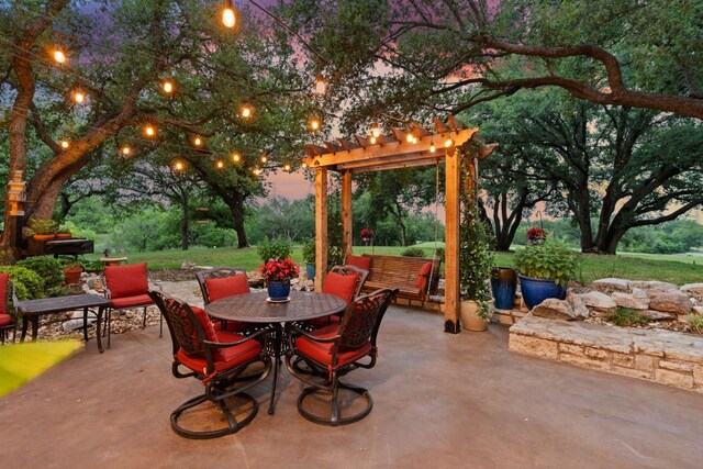 109 Lost Spur, Horseshoe Bay, TX 78657 - view of patio / terrace featuring outdoor dining space and a pergola