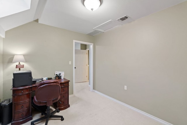 109 Lost Spur, Horseshoe Bay, TX 78657 - office space with light carpet, lofted ceiling, and baseboards