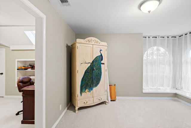 109 Lost Spur, Horseshoe Bay, TX 78657 - carpeted bedroom featuring visible vents, baseboards, and a skylight