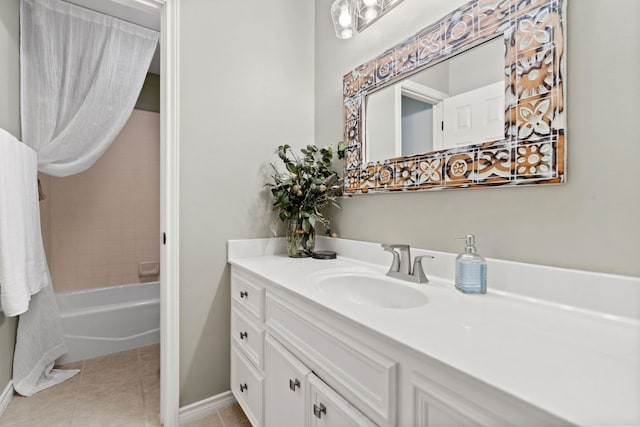 109 Lost Spur, Horseshoe Bay, TX 78657 - full bathroom with baseboards, tile patterned flooring, and vanity