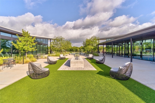 surrounding community with a patio area