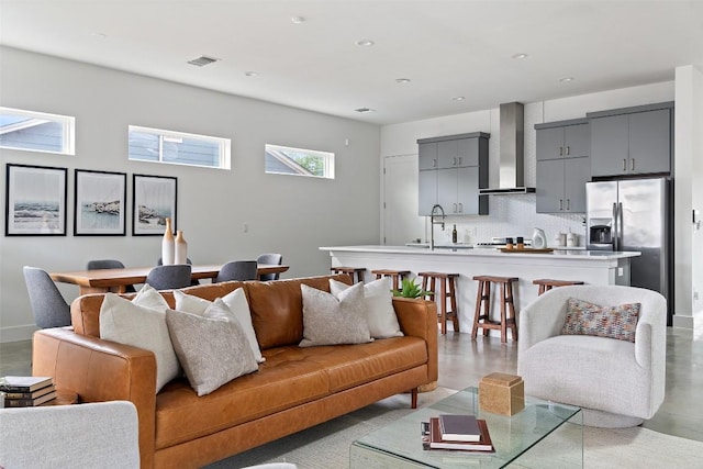 5510 Woodrow Ave Unit 1, Austin, TX 78756 - living room featuring recessed lighting and visible vents