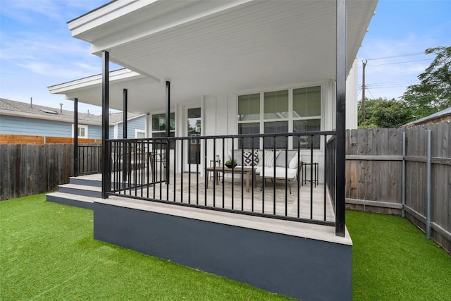 5510 Woodrow Ave Unit 1, Austin, TX 78756 - view of patio / terrace with fence private yard and covered porch