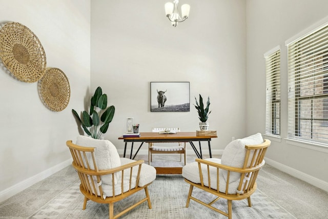 10408 Nicolet Way, Austin, TX 78717 - office space featuring carpet flooring, baseboards, and a chandelier