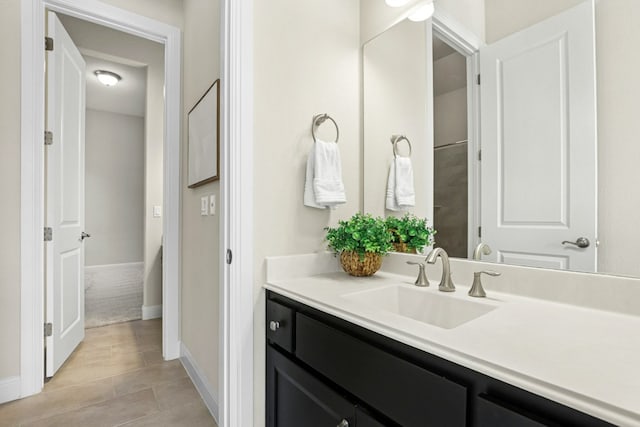 10408 Nicolet Way, Austin, TX 78717 - bathroom with vanity and tile patterned floors