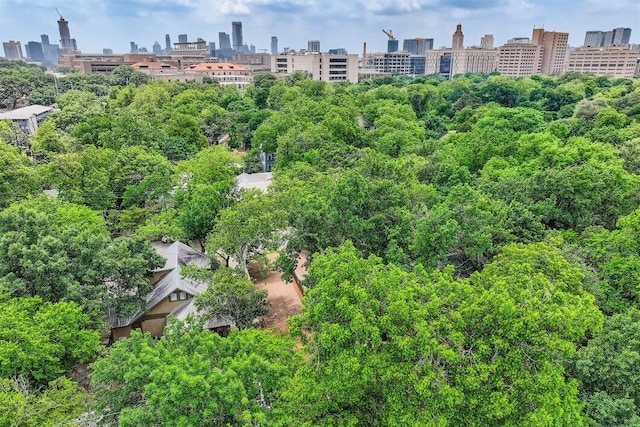 drone / aerial view with a view of city