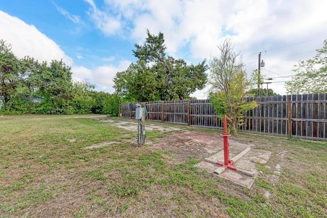 view of yard with fence