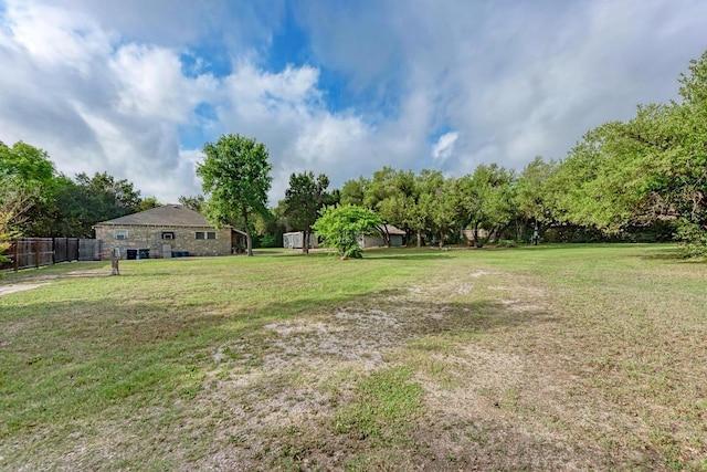 view of yard with fence