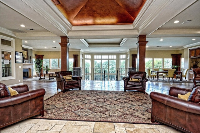 6000 Shepherd Mountain Cv Unit 2007, Austin, TX 78730 - community lobby with ornamental molding and recessed lighting