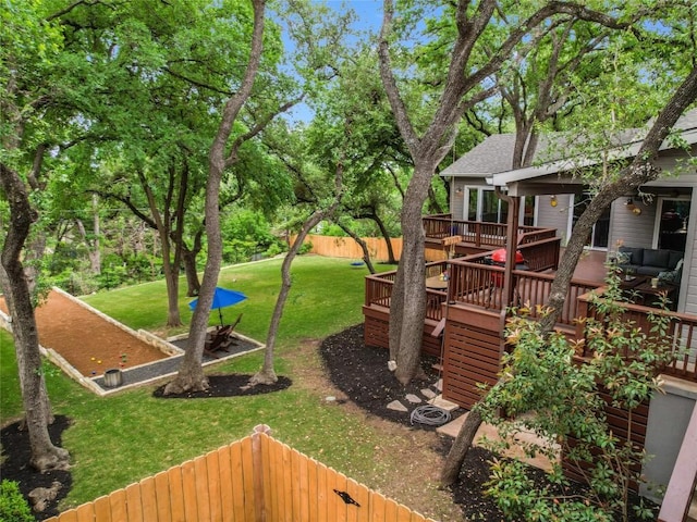 4801 Balcones Dr, Austin, TX 78731 - view of yard with a deck