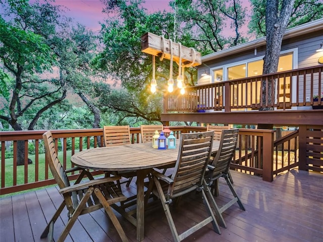 4801 Balcones Dr, Austin, TX 78731 - wooden deck with outdoor dining space