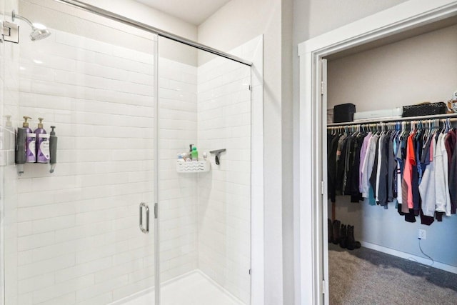 1208 Tipton St, Georgetown, TX 78633 - bathroom with a stall shower and a walk in closet
