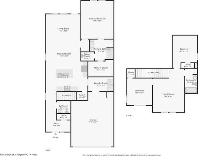 1208 Tipton St, Georgetown, TX 78633 - floor plan / room layout