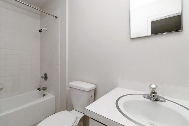 1402 Brown St, San Marcos, TX 78666 - bathroom featuring toilet, washtub / shower combination, and vanity