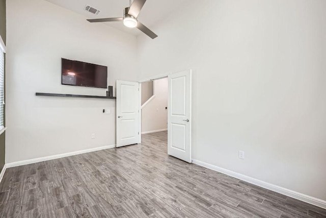 7808 Glover Dr, Austin, TX 78744 - unfurnished room with ceiling fan and wood finished floors