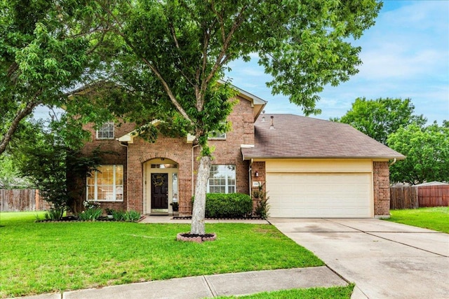 1500 Mexican Heather Ct, Pflugerville, TX 78660 - traditional home featuring concrete driveway, an attached garage, and brick siding