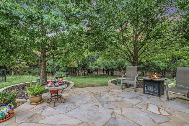 712 Independence Creek Ln, Georgetown, TX 78633 - view of patio with an outdoor fire pit