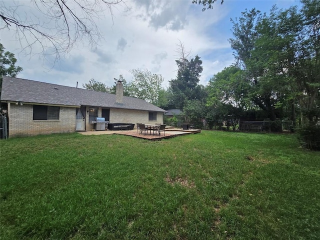 view of yard with fence and a patio area