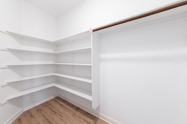 walk in closet featuring light wood-style flooring
