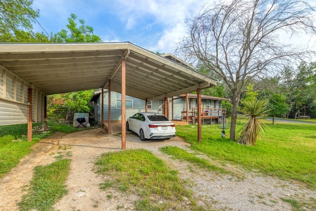 2401 De Soto Dr, Austin, TX 78733 - view of parking / parking lot featuring dirt driveway and a carport