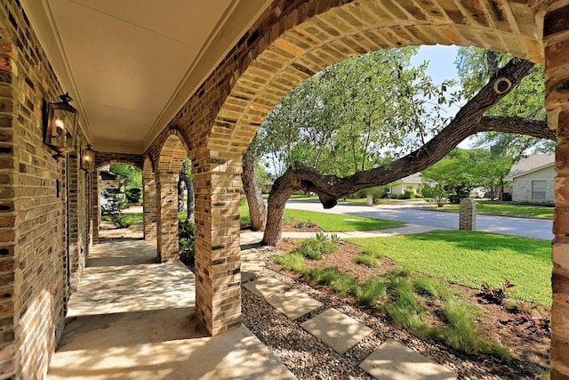 view of patio featuring covered porch