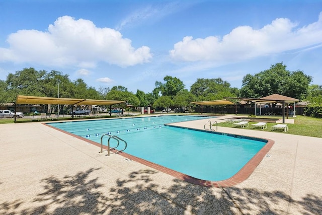 pool with a gazebo